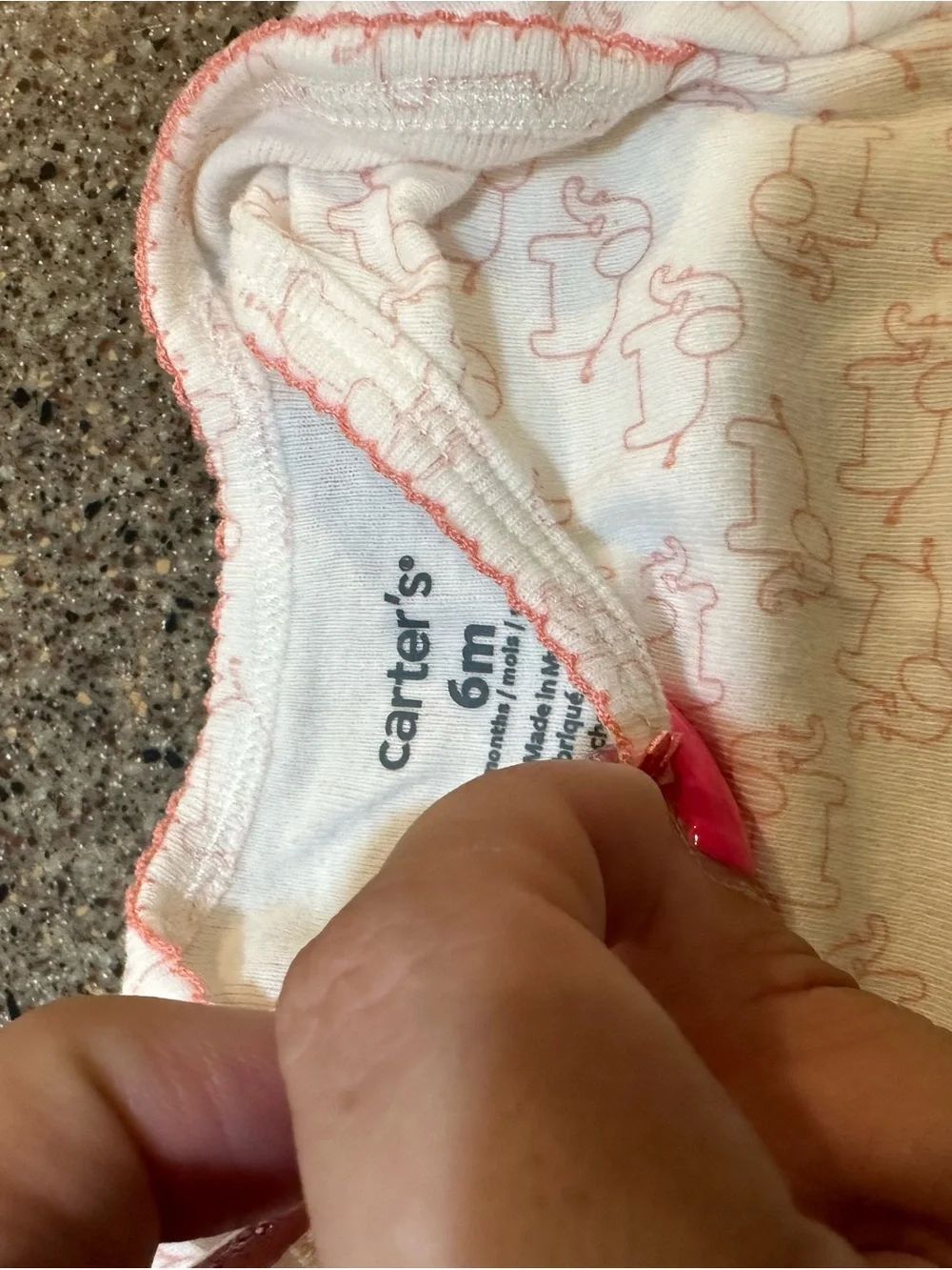 Carter's White & Pink Long-Sleeve Baby One-Piece